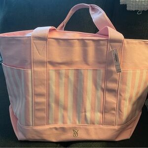 NEW Victoria's Secret Pink Striped Tote Bag NWT